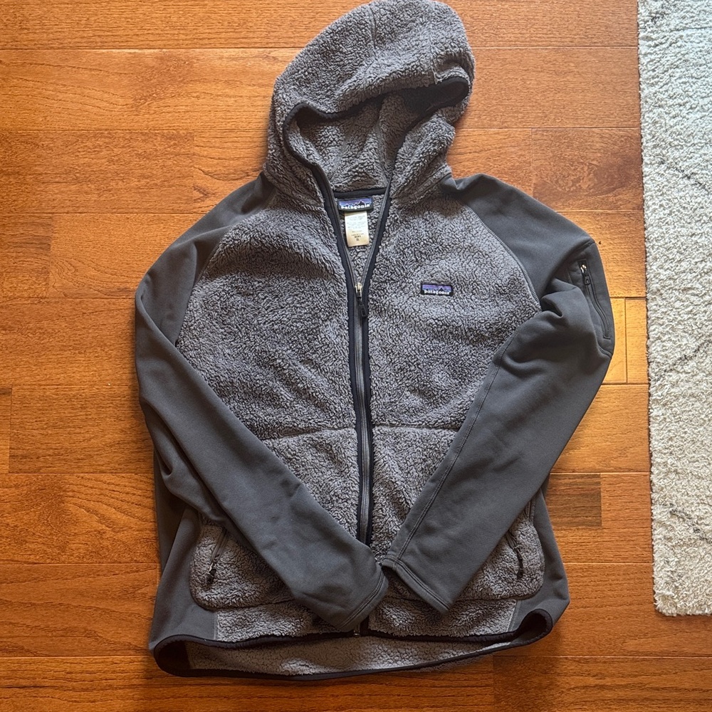 Patagonia Charcoal Hooded Fleece Jacket